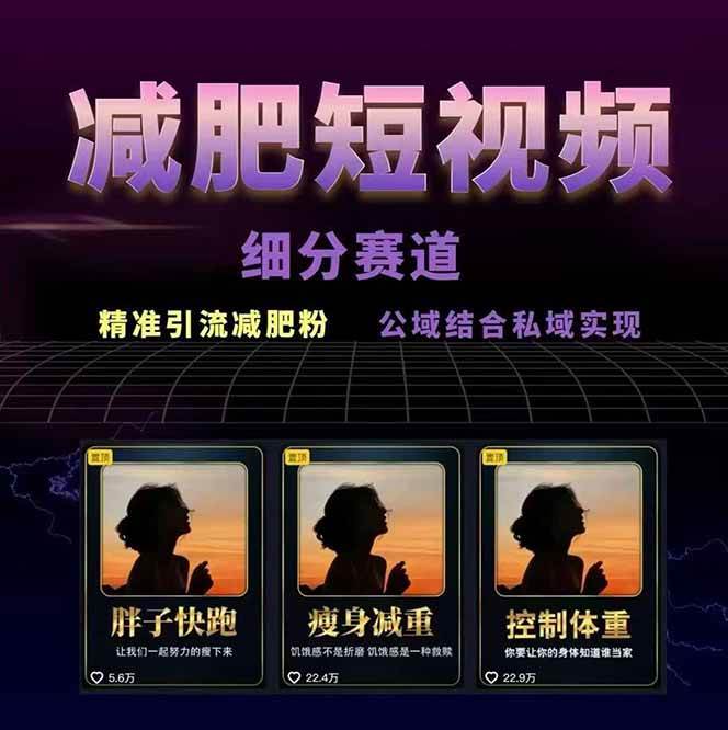 图片[2]-减肥短视频运营实战课：含素材制作、剪映教学，讲精准引流、变现设计与内容模板技巧-汇课新知资源网