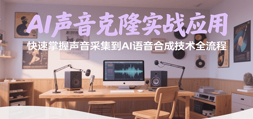 AI声音克隆实战应用，快速掌握声音采集到AI语音合成技术全流程-汇课新知资源网