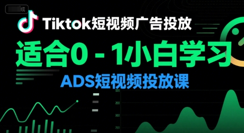 Tiktok短视频广告投放，适合0-1小白学习ADS短视频投放课-汇课新知资源网