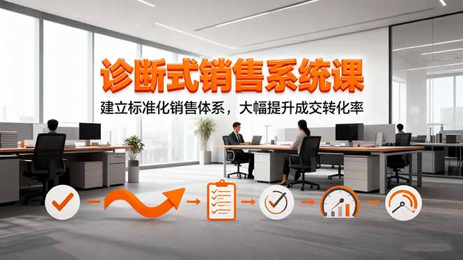 诊断式销售系统课,建立标准化销售体系,大幅提升成交转化率-汇课新知资源网