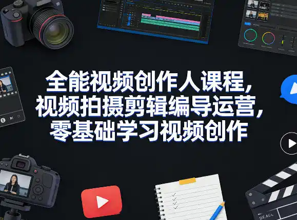 全能视频创作人课程,视频拍摄剪辑编导运营,零基础学习视频创作(更新2026年4月)-汇课新知资源网