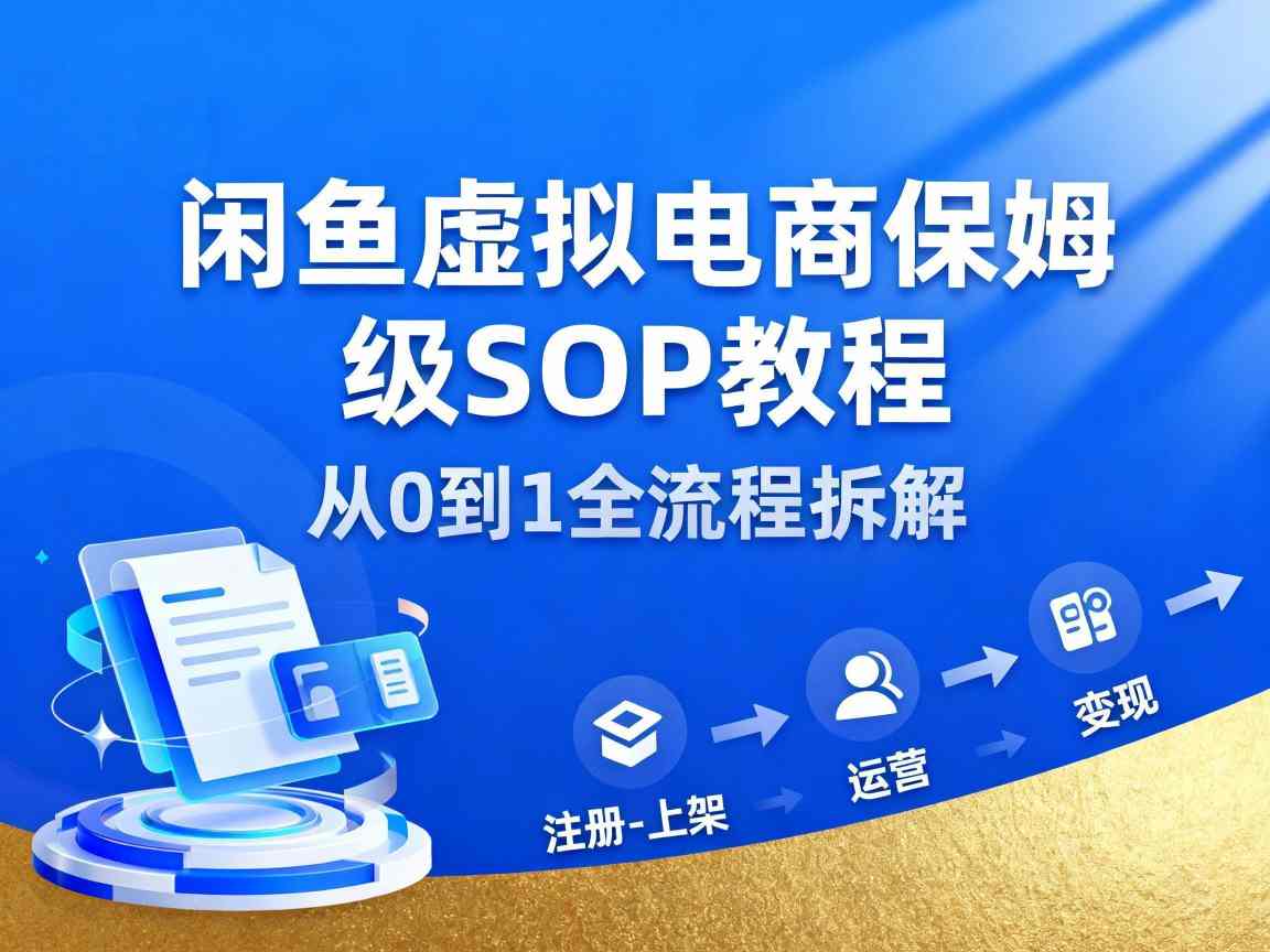 闲鱼虚拟电商,月入轻松过1W,保姆级SOP教程-汇课新知资源网