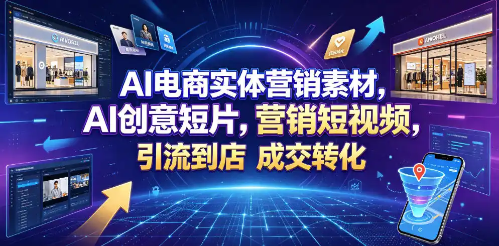 AI电商实体营销素材，AI创意短片，高效打造营销短视频，轻松引流到店，稳定提升门店客流与成交转化-汇课新知资源网