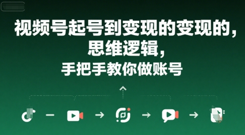 视频号起号到变现的思维逻辑，手把手教你做账号-汇课新知资源网