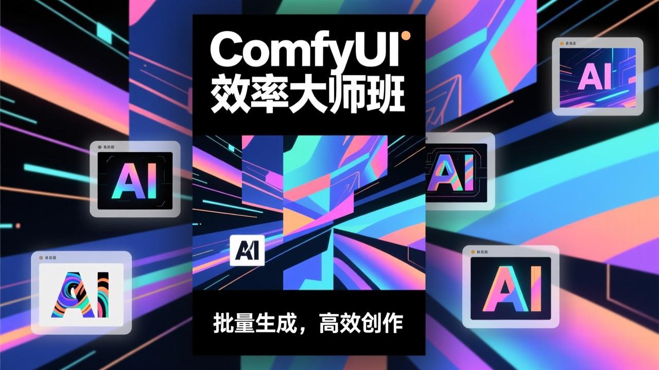 ComfyUI效率大师班:工作流搭建,批量生成,将个人AI出图效率提升5-10倍,月接单收入1-3万-汇课新知资源网