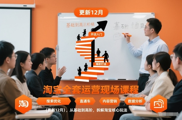 淘宝全套运营现场课程(更新26年1月)，从基础到高阶，拆解淘宝核心玩法-汇课新知资源网
