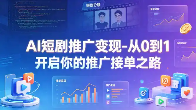 AI短剧推广变现-从0到1开启你的推广接单之路-汇课新知资源网