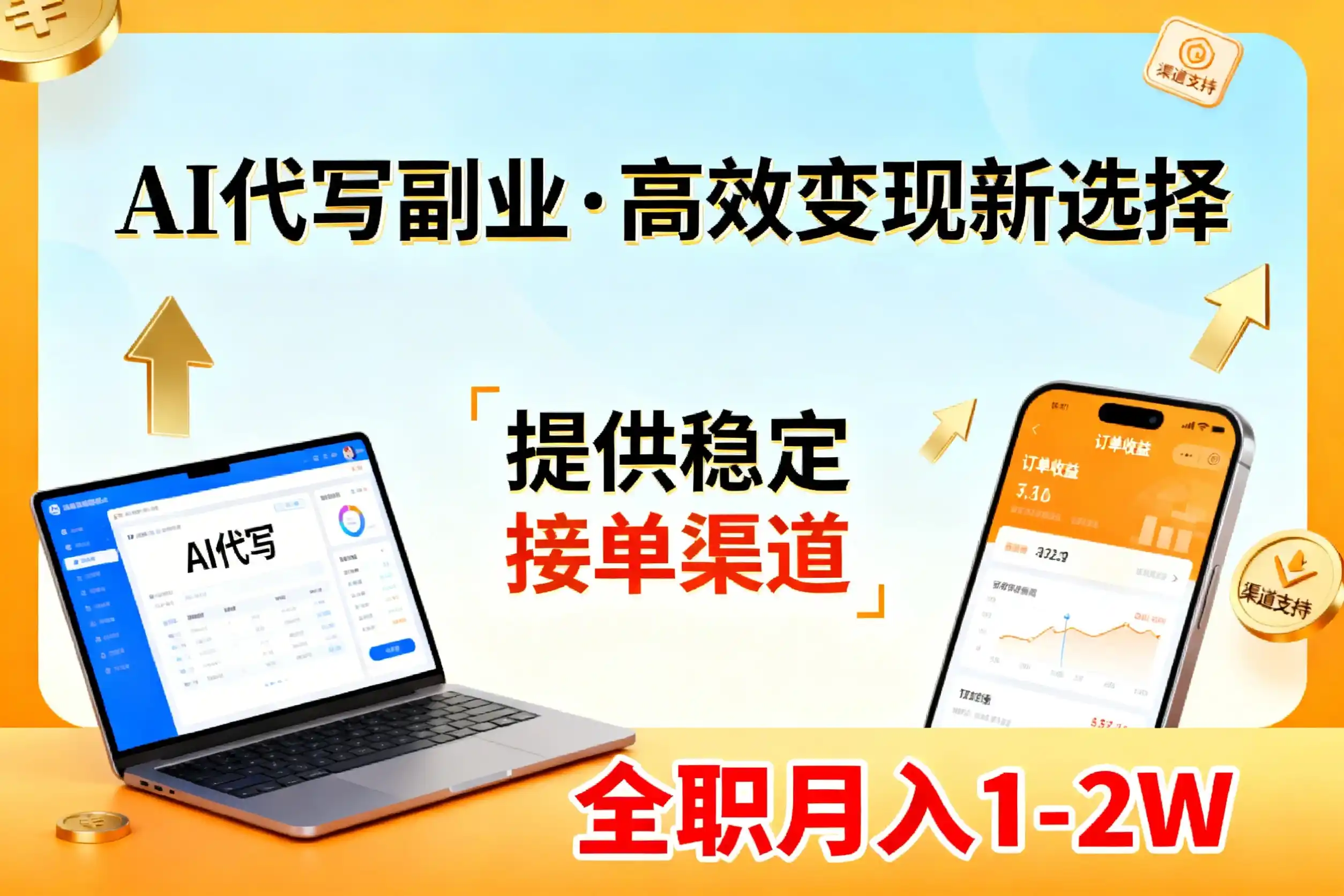 AI代写副业,高效变现,提供渠道,永不失业副业兼职 全职月入1-2W【SOP手册】-汇课新知资源网