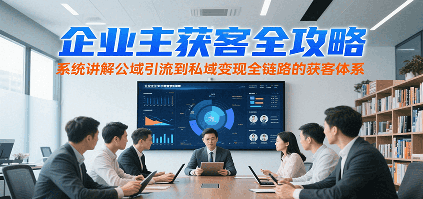 企业主获客全攻略，系统讲解公域引流到私域变现全链路的获客体系-汇课新知资源网