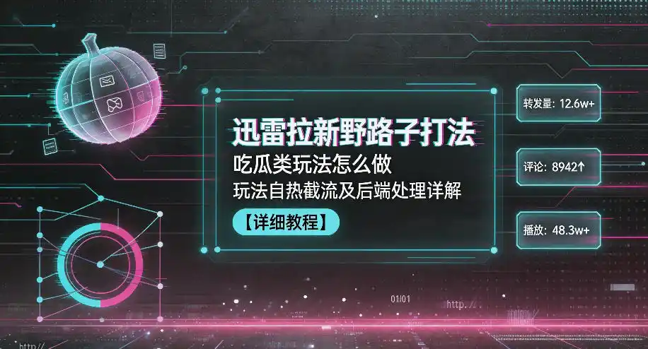 迅雷拉新野路子打法，吃瓜类玩法怎么做，玩法自热截流及后端处理详解-汇课新知资源网