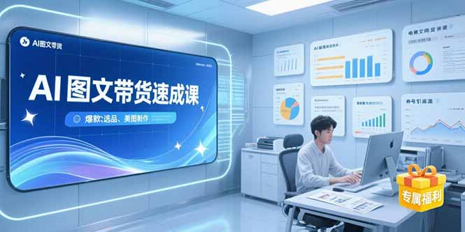 AI图文带货速成课，养号引流秘籍，爆款选品策略，美图制作全流程-汇课新知资源网