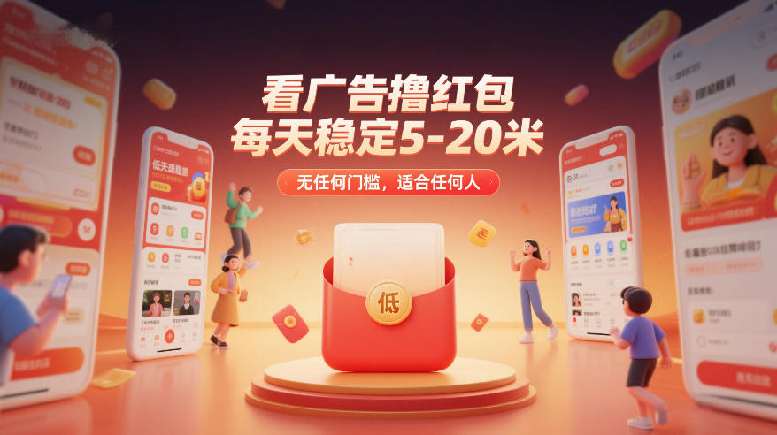 看广告撸红包,每天稳定5-20米,无任何门槛,适合任何人-汇课新知资源网