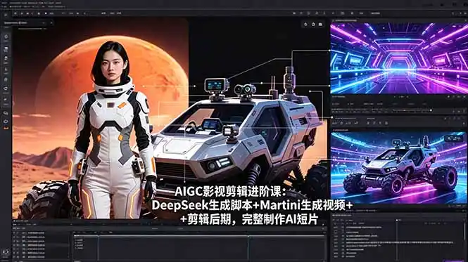 AIGC影视剪辑进阶课:DeepSeek生成脚本+Martini生成视频+剪辑后期,完整制作AI短片-汇课新知资源网