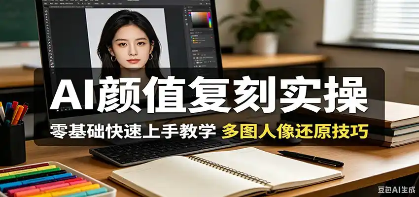 AI颜值复刻实操，零基础快速上手教学，多图人像还原技巧-汇课新知资源网
