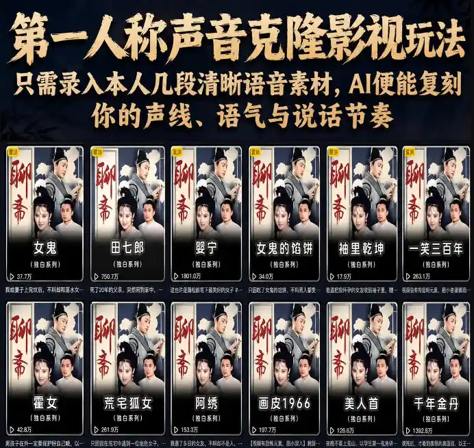 第一人称声音克隆影视玩法,只需录入本人几段清晰语音素材,AI便能复刻你的声线、语气与说话节奏-汇课新知资源网
