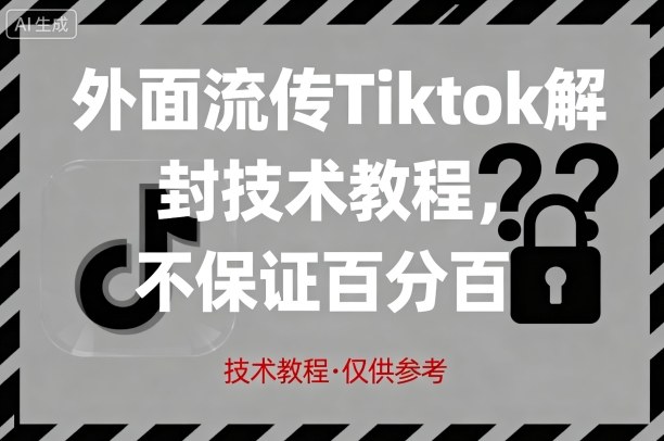 外面流传Tiktok解封技术教程,不保证百分百,具体自测-汇课新知资源网