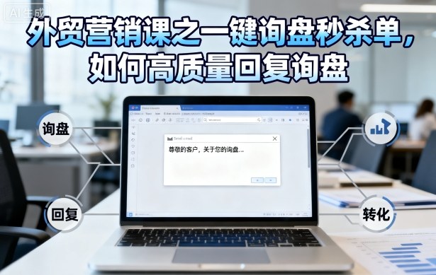 外贸营销课之一键询盘秒杀单,如何高质量回复询盘-汇课新知资源网