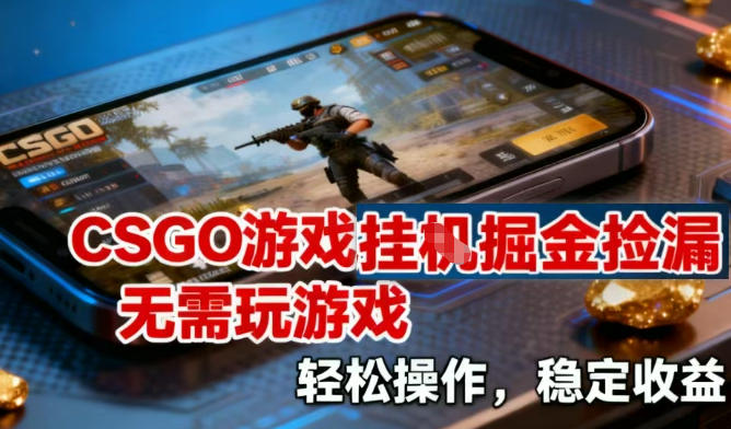 CSGO游戏挂G掘金捡漏,不需要玩游戏,操作简单,收益稳定【揭秘】-汇课新知资源网