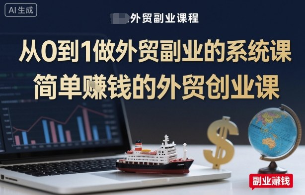 从0到1做外贸副业的系统课,简单賺钱的外贸创业课-汇课新知资源网
