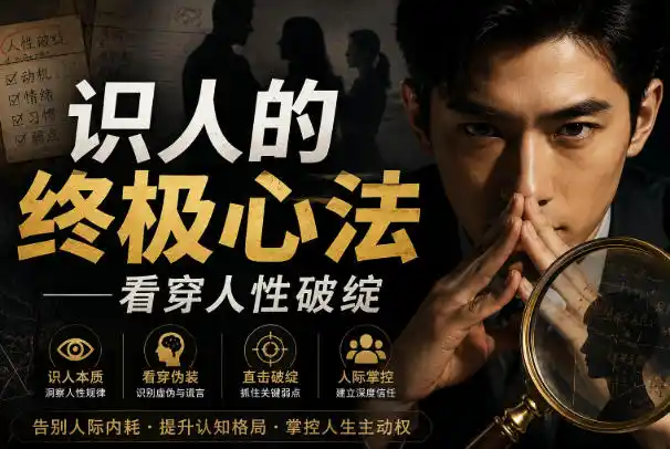 付费文章：识人的终极心法——看穿人性破绽-汇课新知资源网