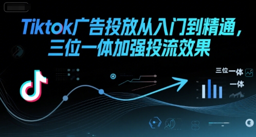 Tiktok广告投放从入门到精通，三位一体加强投流效果-汇课新知资源网