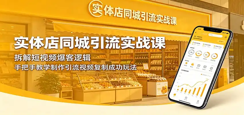 实体店同城引流实战课：拆解短视频爆客逻辑，手把手教学制作引流视频复制成功玩法-汇课新知资源网