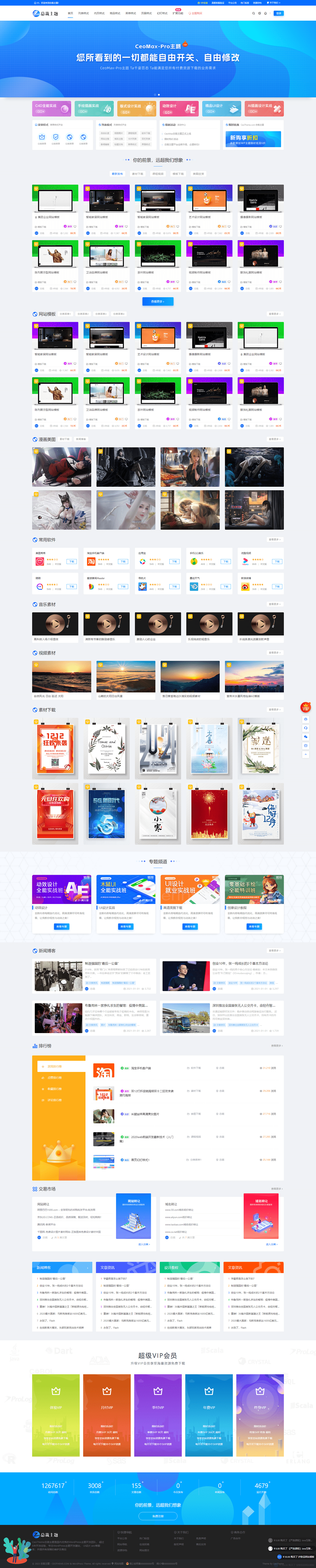 WordPress 资源展示型下载类主题 CeoMax-Pro_v7.6 开心版-汇课新知资源网