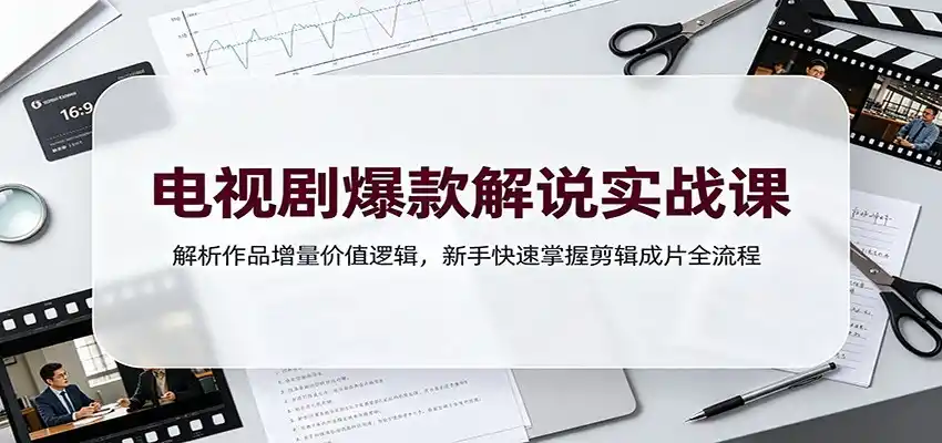 电视剧爆款解说实战课:解析作品增量价值逻辑,新手快速掌握剪辑成片全流程-汇课新知资源网
