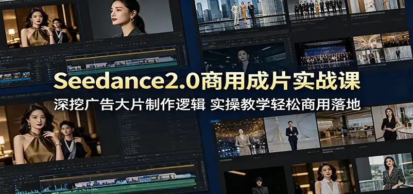 Seedance2.0商用成片实战课:深挖广告大片制作逻辑,实操教学轻松商用落地-汇课新知资源网