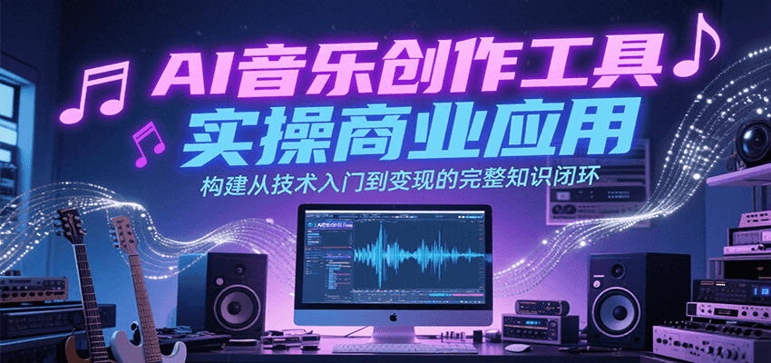 AI音乐创作工具实操商业应用，构建从技术入门到变现的完整知识闭环-汇课新知资源网