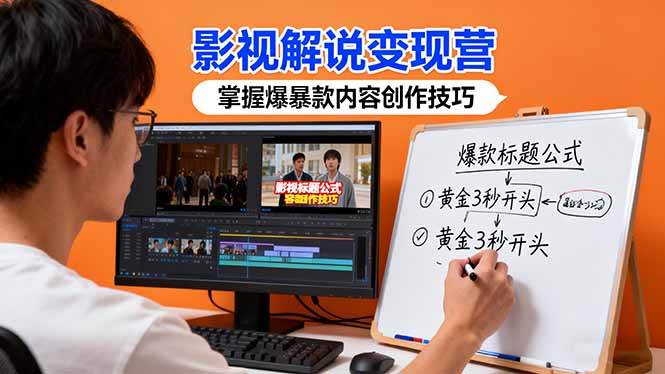 影视解说变现营:通过30+实战案例爆款内容创作技巧,掌握影视解说盈利密码-汇课新知资源网
