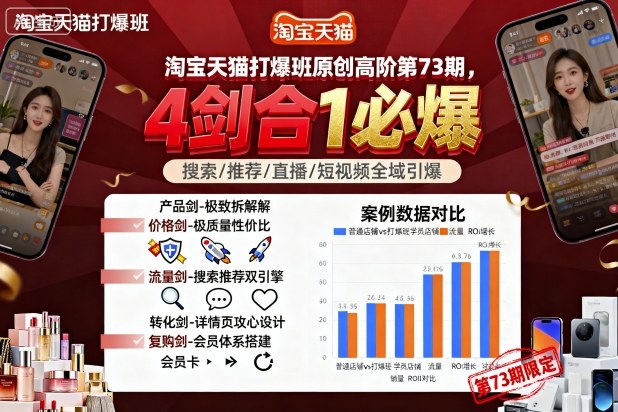 淘宝天猫打爆班原创高阶第73期，4剑合1必爆-汇课新知资源网