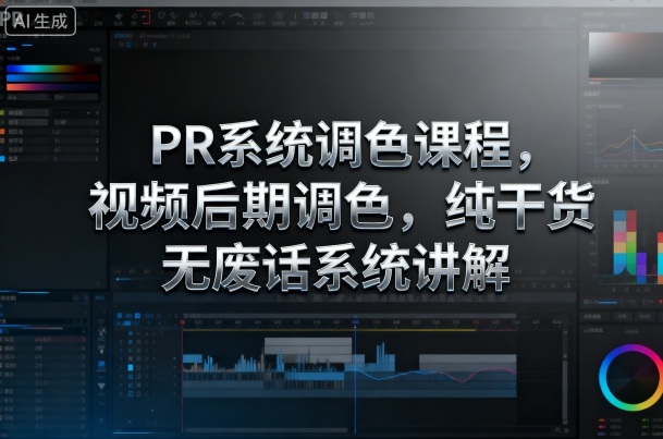 PR系统调色课程，视频后期调色，纯干货无废话系统讲解-汇课新知资源网