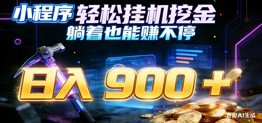 小程序挂机挖金,自动赚金币换现金,多号并行日入900+,轻松搞副业-汇课新知资源网