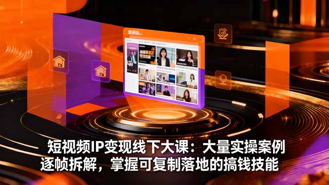 短视频IP变现线下大课:大量实操案例逐帧拆解,掌握可复制落地的搞钱技能-汇课新知资源网