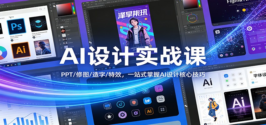 AI设计实战课:PPT/修图/造字/特效,一站式掌握AI设计核心技巧-汇课新知资源网