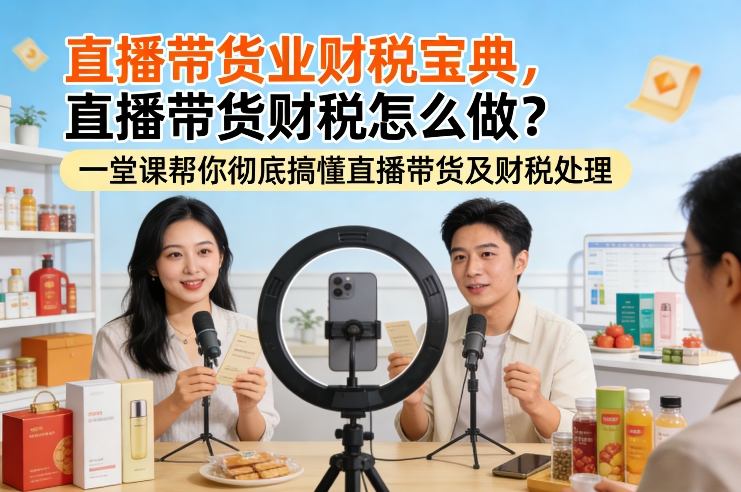 直播带货业财税宝典，直播带货财税怎么做？一堂课帮你彻底搞懂直播带货及财税处理-汇课新知资源网