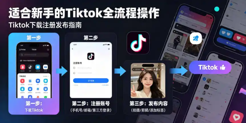 Tiktok下载注册发布，适合新手的Tiktok全流程操作-汇课新知资源网