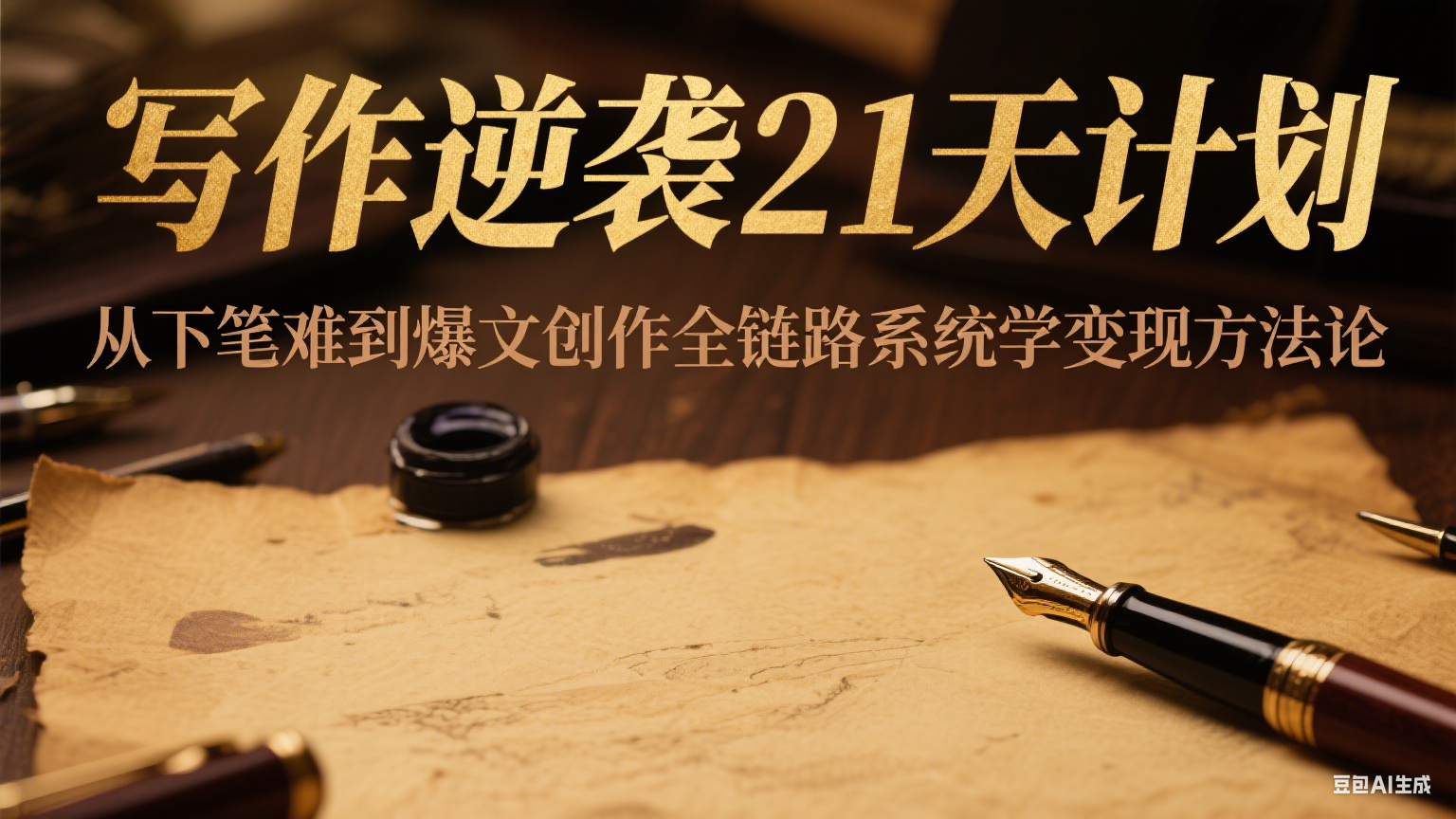 写作逆袭21天计划：从下笔难到爆文创作全链路系统学变现方法论-汇课新知资源网