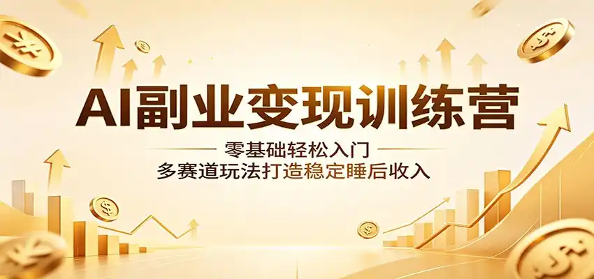 AI副业变现训练营：零基础轻松入门，多赛道玩法打造稳定睡后收入-汇课新知资源网