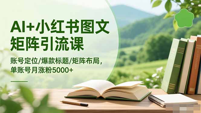 AI+小红书图文矩阵引流课:账号定位/爆款标题/矩阵布局/单账号月涨粉5000+-汇课新知资源网