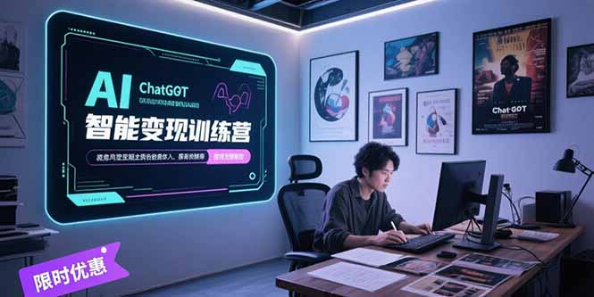 AI智能变现训练营，ChatGPT写作变现，电影解说制作，图文带货方法论-汇课新知资源网