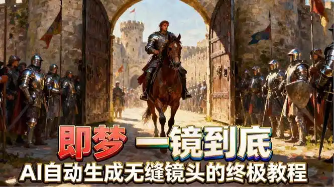 即梦AI一镜到底终极教程,智能补帧+运镜技巧,AI自动生成无缝丝滑长镜头高效出片-汇课新知资源网