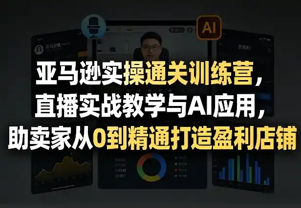 亚马逊实操通关训练营,直播实战教学与AI应用,助卖家从0到精通打造盈利店铺(更新5月23日)-汇课新知资源网