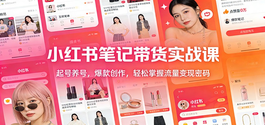 小红书笔记带货实战课:起号养号,爆款创作,轻松掌握流量变现密码-汇课新知资源网