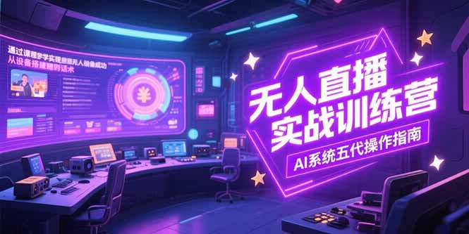 无人直播实操训练营，从设备搭建到话术，AI系统五代操作指南(7月更新-汇课新知资源网