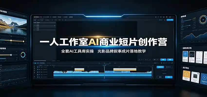 一人工作室AI商业短片创作营：全套AI工具库实操，光影品牌叙事成片落地教学-汇课新知资源网