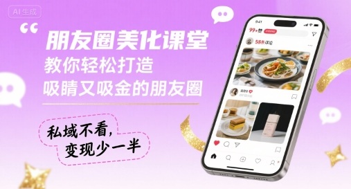 朋友圈美化课堂，教你轻松打造，吸睛又吸金的朋友圈，私域不看，变现少一半-汇课新知资源网
