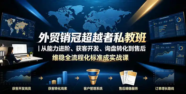 外贸销冠超越者私教班｜从能力进阶、获客开发、询盘转化到售后维稳全流程标准化成交实战课-汇课新知资源网