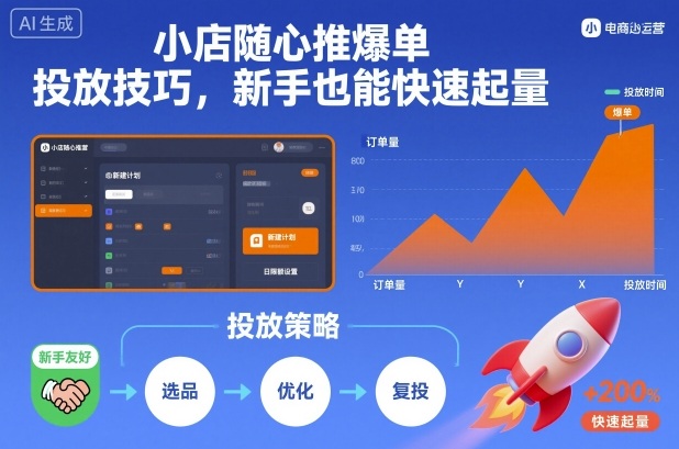 小店随心推爆单投放技巧，新手也能快速起量-汇课新知资源网